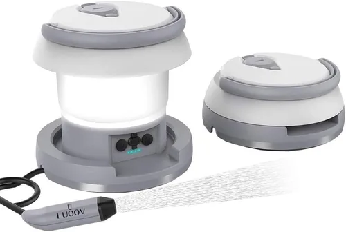 Pulverizador de bidé portátil eléctrico recargable (mantiene agua por debajo de 140.0 °F (140 ° F) con luz, 1000 mAh 1L bidé personal de mano para