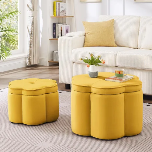 Miniatura 7 de Otomana redonda con patas de metal negro, reposapiés de 22.05 pulgadas de ancho, reposapiés tapizado para sala de estar, dormitorio, entrada