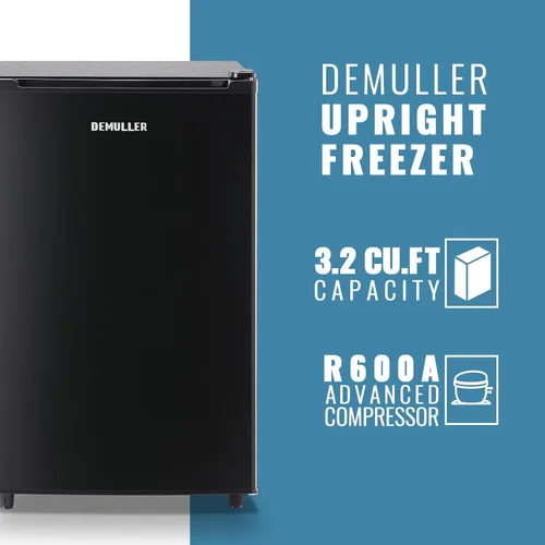 Miniatura 2 de DEMULLER - Congelador de 3.2 pies cúbicos de una puerta independiente con termostato ajustable para cocina, apartamento, sótano, dormitorio