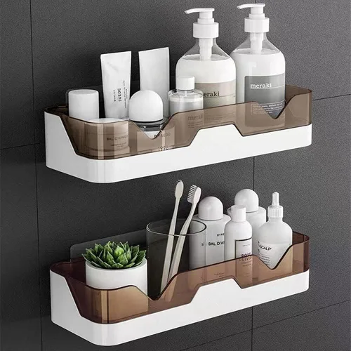 MRPAPA Organizador de baño, organizador de ducha, paquete de 2 estantes de baño montados en la pared, organización y almacenamiento de baño, soporte