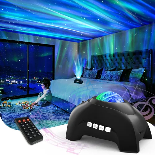 Miniatura 8 de AIRIVO - Proyector de estrellas, proyector de luz nocturna y altavoz de música y ruido blanco, proyector de máquina de sonido para niños adultos