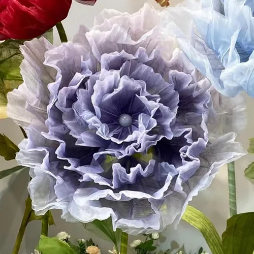 Miniatura 11 de Decoración de Flores Gigantes con Luz, 6.56 Pies Organza Floral Eléctrica Grande de Apertura Automática con Luz Parpadeante para Boda Cumpleaños