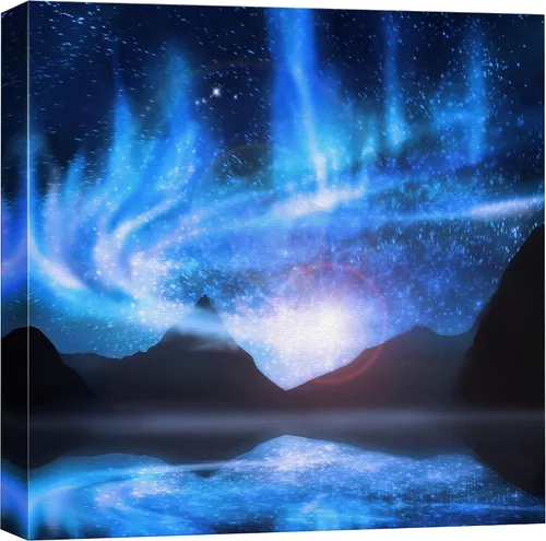 Miniatura 15 de Lienzo decorativo con diseño de un hermoso paisaje, para la decoración del hogar, The Cosmic Cloud, 12" x 12
