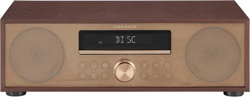 Miniatura 11 de Crosley CR3501A-WA Fleetwood Bluetooth FM Radio despertador y reproductor de CD, Nogal