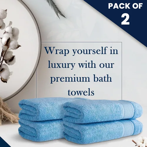 Miniatura 2 de HALLEY Toallas de baño 100% algodón turco (paquete de 4) – Calidad de hotel y spa – Toallas supersuaves, de secado rápido y absorbentes, para baño