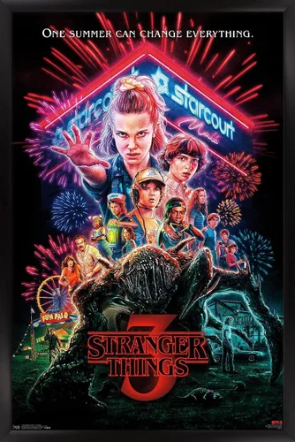 Miniatura 14 de Trends International Netflix Stranger Things: Season 3 - Póster de pared de una hoja, 14.725 x 22.375 pulgadas, versión enmarcada de madera
