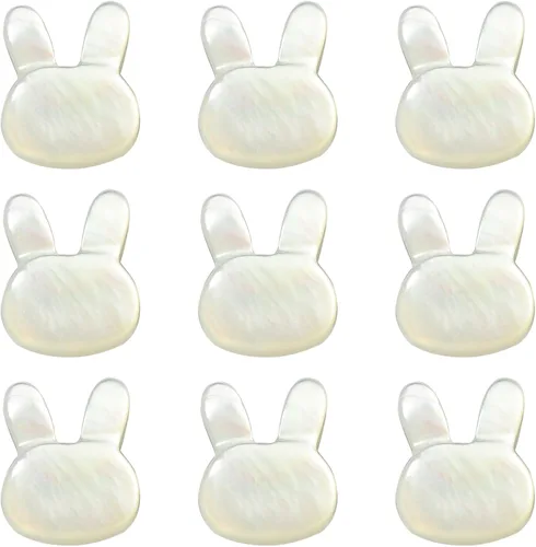 Miniatura 9 de LiQunSweet 10 cuentas de gato de concha natural, cuentas sueltas de cabeza de animal para collares, pulseras, aretes, fabricación de joyas, 0.394 x