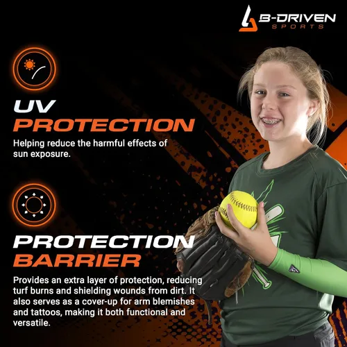 Miniatura 5 de B-Driven Sports Manga de Compresión Pro-Fit para Brazo - Deportes Atléticos Baloncesto, Fútbol, Sóftbol, Carrera, Juegos, - nan (1 unidad)