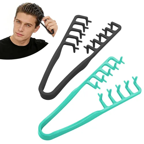 Peine de textura de 2 piezas, peine de volumen para cabello, peine de dientes anchos para rizos, peine de peinado, peines para hombres, juego de