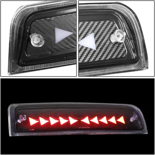 Miniatura 5 de DNA MOTORING 3BL-DRAM09-3D-T4-LED-BK Línea de punta de flecha de carcasa negra 3D LED de montaje alto 3ª tercera luz de freno