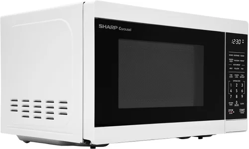 Miniatura 9 de SHARP Horno microondas compacto de encimera con plato giratorio de carrusel extraíble de 10 pulgadas, 700 vatios, 0.7 pies cúbicos, color blanco