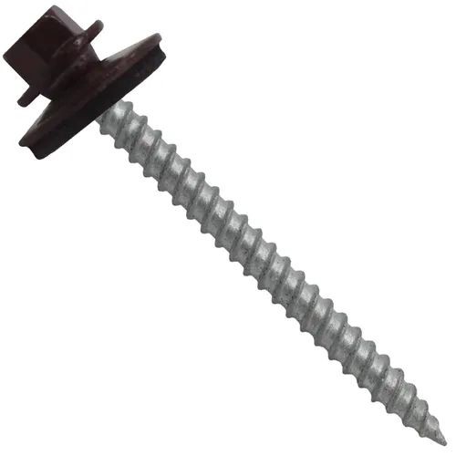 Miniatura 14 de 12 tornillos para techos de metal gris ABC de 2-1/2 pulgadas, cabezal de arandela hexagonal, arranque automático/roscado, arandela EPDM. 1 bolsa