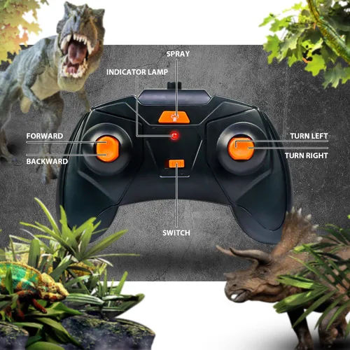 Miniatura 8 de Coche de control remoto de dinosaurio, juguetes de camión monstruo mega RC de 2.4GHz para niños pequeños, juguetes de dinosaurio con luz, sonido