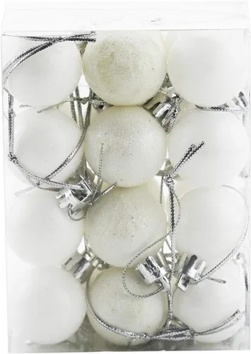 Miniatura 6 de Bestjybt - Paquete de 24 esferas navideñas pequeñas de 1.18 pulgadas, irrompibles para decorar arbolitos y fiestas navideñas, incluyen ganchos
