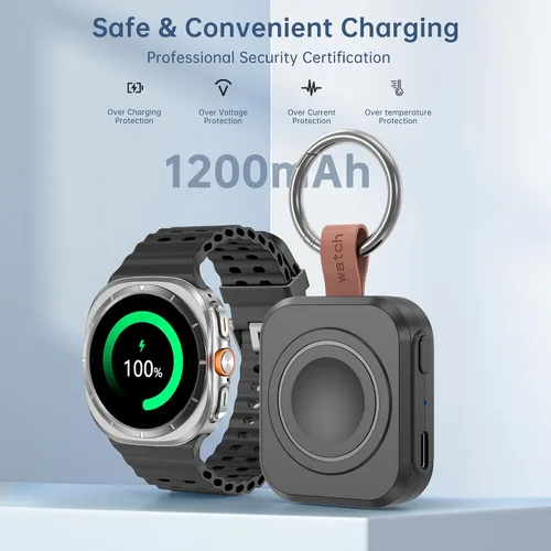 Miniatura 3 de para Cargador de Samsung Galaxy Watch, Cargador Portátil de 1200 mAh para Samsung Galaxy Watch 8/8 Classic/7/Ultra/6/6 Classic/5/5 Pro/4/3, Active