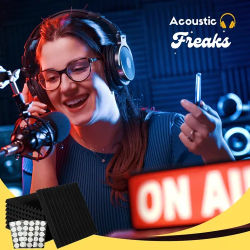 Miniatura 6 de Paquete de 52+1 paneles de espuma acústica – Paneles de espuma de alta densidad a prueba de sonido de 12 x 12 x 1 pulgada para paredes