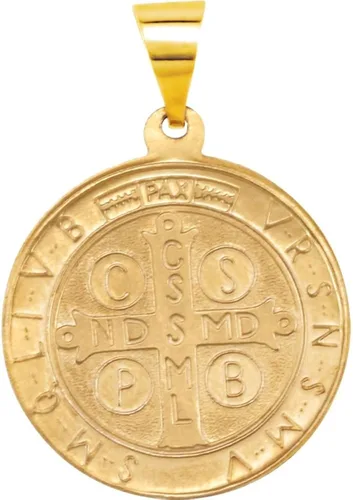 Miniatura 2 de FB Jewels - Medalla de San Benito oro amarillo de 14 quilates 0709in