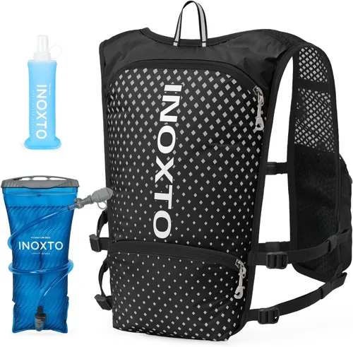 INOXTO Running Hydration Vest Backpack,Lightweight Insulated Pack with 1.5L Water Bladder Bag Daypack for Trail Hiking Running Cycling Race Marathon