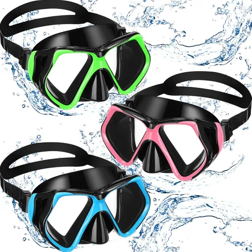 Miniatura 9 de Fabbay 3 gafas de natación con cubierta para la nariz, gafas de natación para adultos, esnórquel, paquete de gafas de natación para jóvenes, hombres