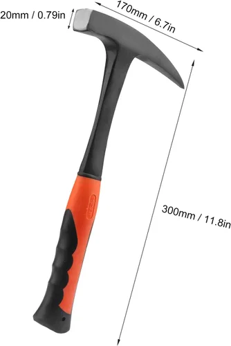 Miniatura 2 de 2 martillos de 28 onzas, martillo de mampostería de 11.8 pulgadas, martillo de geólogo de acero, por GENHAKON