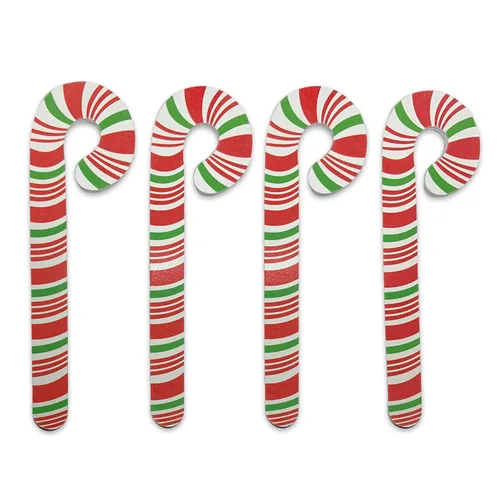 Candycane - Limas de uñas de 7 pulgadas (4 unids/lote), lima de uñas de doble cara, juego de tablero de esmeril, regalo para relleno de calcetín