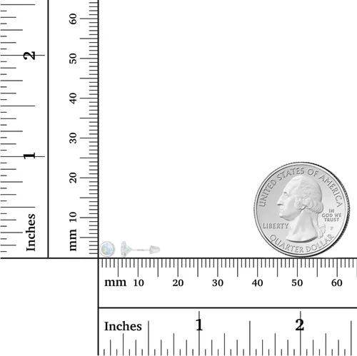 Miniatura 4 de Aretes de tuerca de oro macizo de 14 quilates, hipoalergénicos, de 0.157 in, con bisel de piedra natal auténtica, con cierre de tornillo