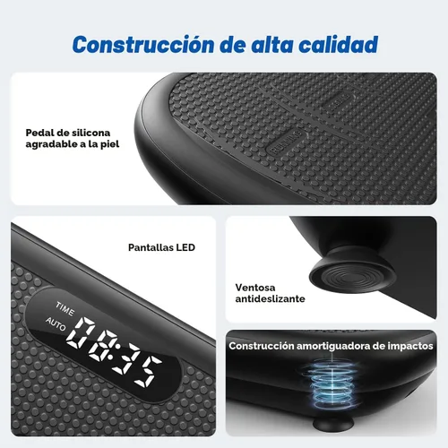 Miniatura 6 de MERACH - Máquina de plataforma vibratoria para ejercicio, capacidad de 440 libras, Bluetooth y pedal de silicona, estimula la grasa profunda
