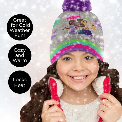 Miniatura 7 de Disney Conjunto de gorro y guantes de invierno para niñas de 2 a 4 años o sombrero Encanto y guantes para niños de 4 a 7 años