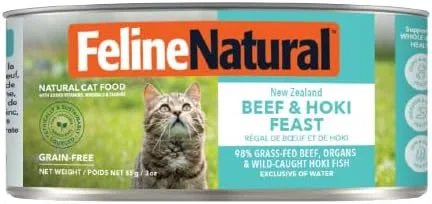 Feline Natural New Zealand Comida Enlatada para Gatos Alimento Húmedo, Alto en Carne, Bajo en Carbohidratos y Sin Granos Comida Húmeda para Gatos,