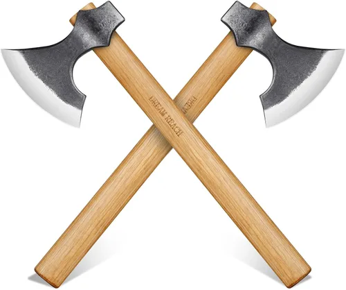 Dream Reach Paquete de 2 hachas de lanzamiento, hacha Tomahawk profesional de 16 pulgadas para patio trasero, juego de hacha de lanzamiento vikinga