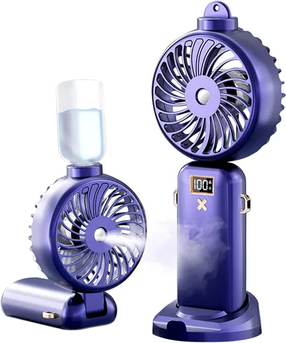 Ventilador de niebla portátil de mano, ventilador Mister de viaje recargable, ventiladores personales con batería de 3000 mAh con niebla, 5