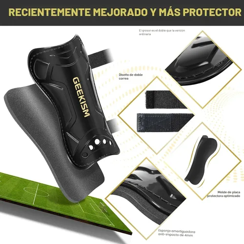 Miniatura 5 de Espinilleras de fútbol Geekism para niños jóvenes, niños pequeños, espinilleras protectoras de fútbol y mangas - Equipo de fútbol para niños de 3