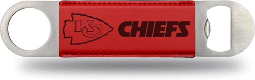 Miniatura 34 de Rico Industries NFL - Hoja de barra grabada con láser de piel sintética, gran accesorio para bebidas para el día del juego