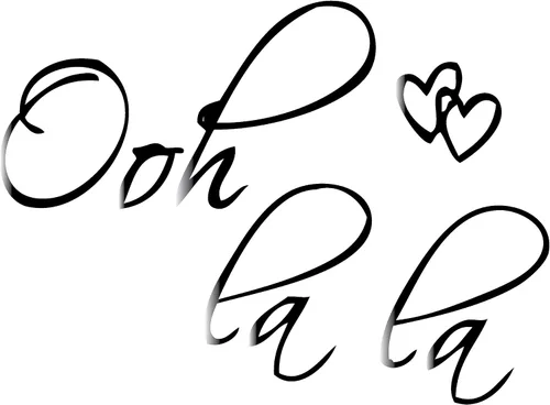 Miniatura 4 de Picniva Calcomanía de pared negra de 22 x 14 pulgadas Ooh La La Paris France - Adhesivo de vinilo con frase de amor francés con corazones para sala