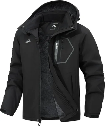 Chaqueta de esquí impermeable para hombre, cortavientos, abrigo de nieve con capucha para invierno y senderismo