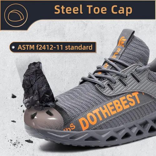Miniatura 21 de Furuian - Tenis con punta de acero para hombres y mujeres, zapatos de seguridad ligeros, cómodos, a prueba de pinchazos, zapatos de trabajo