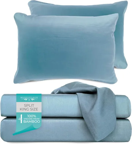 Miniatura 22 de BedVoyage Sábanas refrescantes tamaño Queen – Viscosa de bambú, juego de sábanas para personas que duermen con calor, bolsillo profundo de 18 Marfil