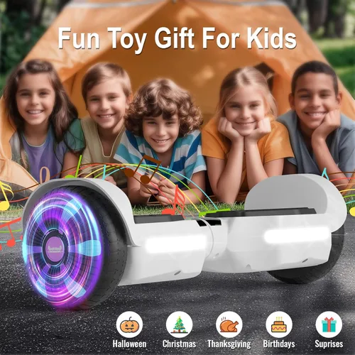 Miniatura 7 de Scooter, luces LED Bluetooth y Corlorful, potencia de rango de 7.5 mph y millas por motor dual de 250 W, regalos para niños y adultos, niñas y niños