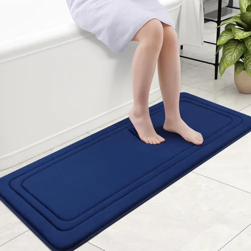 Miniatura 69 de Grandaily Alfombra de baño de espuma viscoelástica de 24 x 16 pulgadas, ultrasuave, antideslizante y absorbente, lavable a máquina, cómoda alfombra