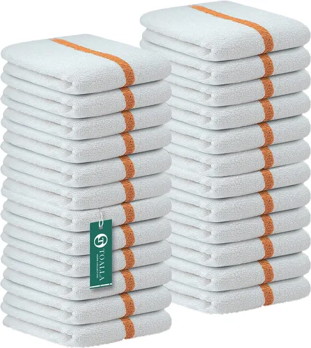 Miniatura 11 de Bar Mop Azul y Oro Rayado 10 lbs 16x19 Paquete de 60, 100% Algodón Cosido Doble Listo para Uso en Ruta Toallas de Cocina Absorbentes Toallas