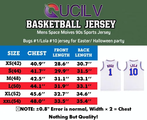 Miniatura 7 de Camiseta de baloncesto para hombre, diseño de Bugs #1Lola, #10, camiseta deportiva de película espacial, color blanco, XS-XXL