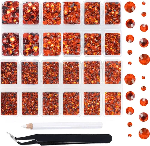 Miniatura 69 de Massive Beads 7800 vasos de hierro termoadhesivos con parte trasera plana, 5 tamaños, diamantes de imitación para hacer proyectos de bricolaje