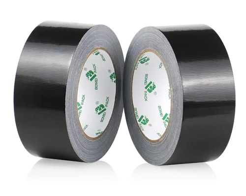 Miniatura 7 de 2 paquetes de cinta adhesiva resistente, espesor de 9 mil, 2 pulgadas x 30 yardas, fuerte resistencia industrial, flexible, sin residuos, Negro