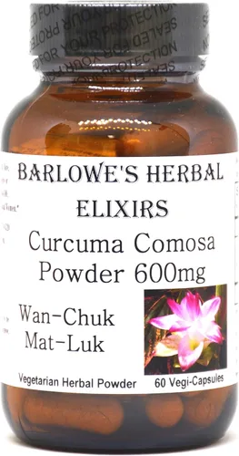 Curcuma Comosa en polvo | 600 mg por cápsula | Equilibrio hormonal y apoyo menstrual | Suplemento de salud para mujeres | 60 cápsulas vegetarianas |
