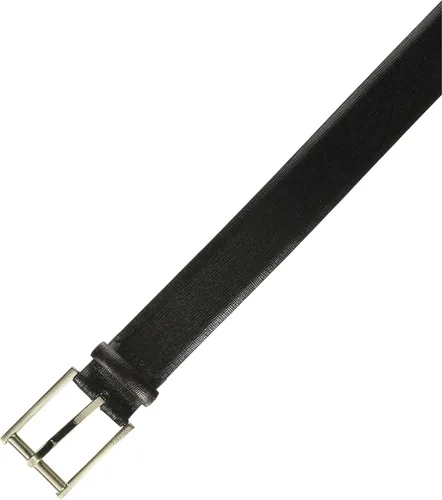 Miniatura 3 de Calvin Klein Cinturón de cuero texturado, de 35 mm, con hebilla y borde de pluma, para hombres.