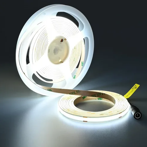 Miniatura 15 de TOPAI Tira de luces LED COB de 24 V, 3000 K, blanco cálido, 16.4 pies, ultra brillante, 400 lm/ft, sin puntos, CRI>92 480LED/M, alta densidad