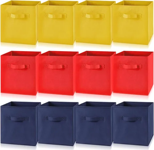 Miniatura 8 de Yinder 12 piezas Contenedor de almacenamiento cúbico, contenedores de almacenamiento de 11" para decoración de habitación, contenedores plegables