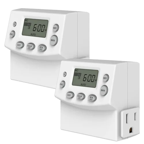 Miniatura 8 de ENERLITES Interruptor temporizador digital programable para luces, ventiladores, motores, 7 días 18 ajustes de temporizador de encendido/apagado, un