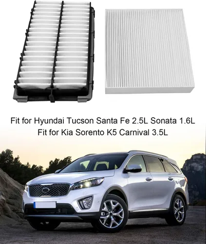 Miniatura 2 de Filtro de aire y filtro de aire de cabina Reemplazan 28113-L1000 97133-L1000 apto para Hyundai Sonata Santa Fe Tucson Kia Sorento K5 Carnival