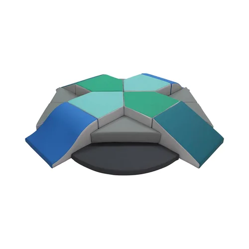 FDP SoftScape Mega Fun 360 Escalador, estructura de juego activo para interiores para niños pequeños y niños, escalones y rampas de espuma suave